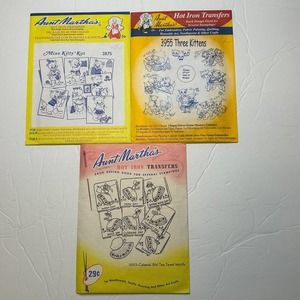 Vintage Aunt Marthas Hot Iron Transfers #3955, #3875, #3553 Lot‎ of 3